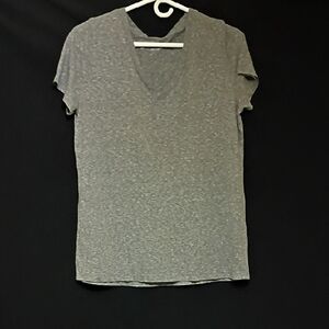 Mossimo Supply Co. Heather Gray V-Neck Short Sleeve Tee